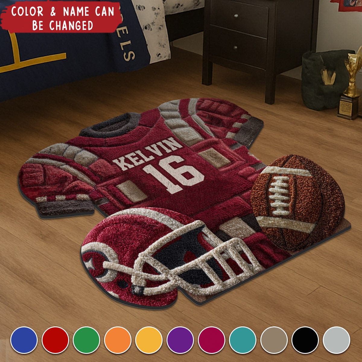 Love Football - Personalized Football Non-Slip Tufted Rug