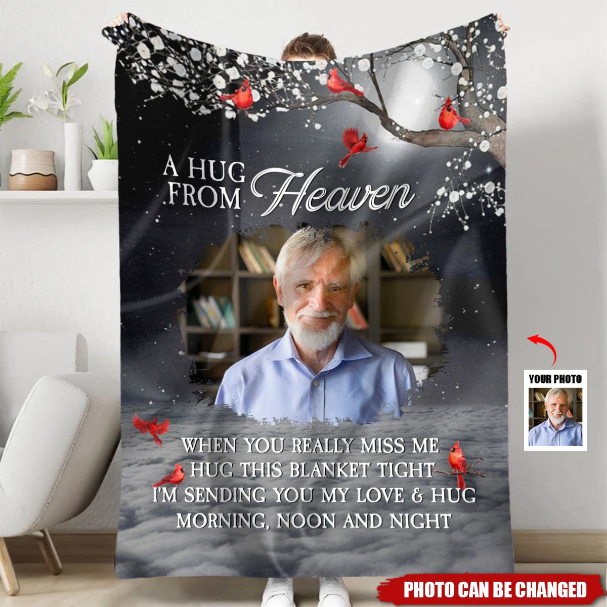 A Hug From Heaven - Personalized Memory Photo Blanket