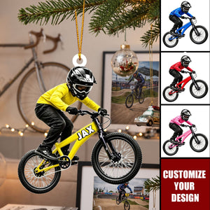 Personalized Bike Acrylic Ornament, Cycling Rider Keepsake