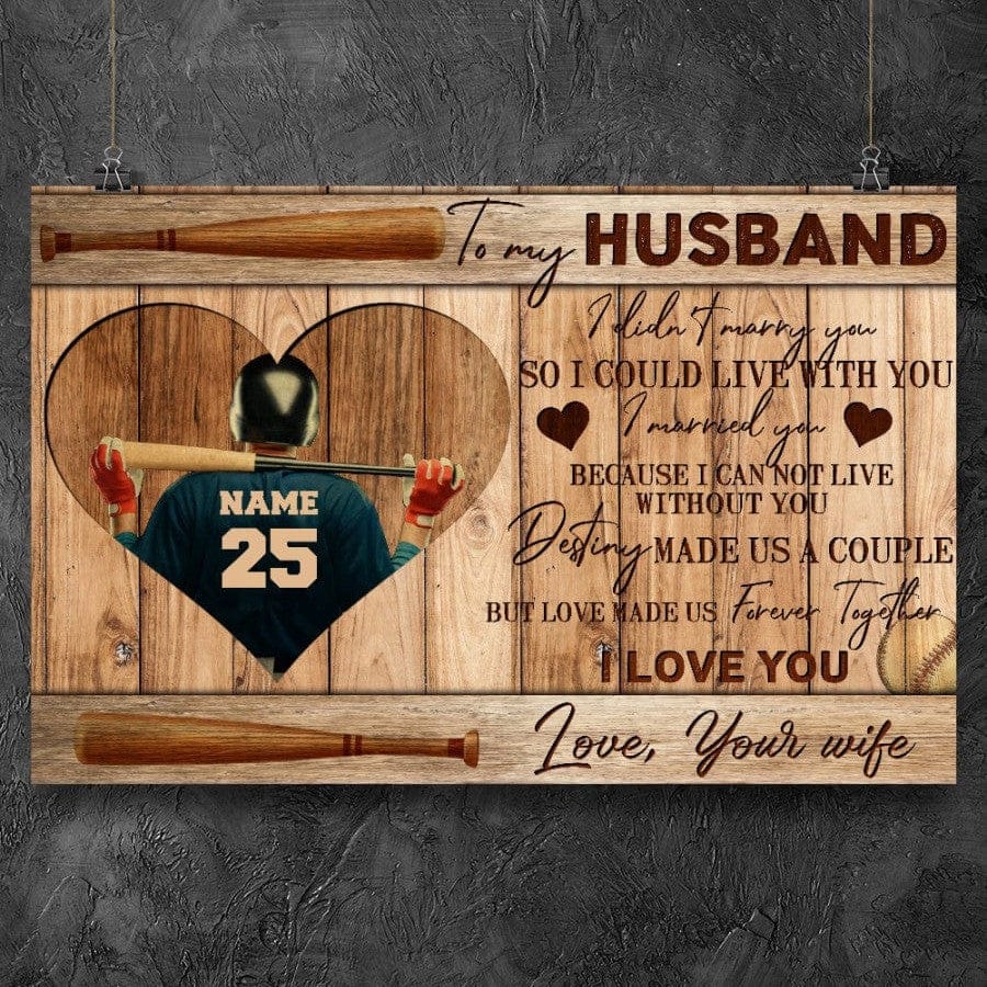 Baseball To My Husband Poster