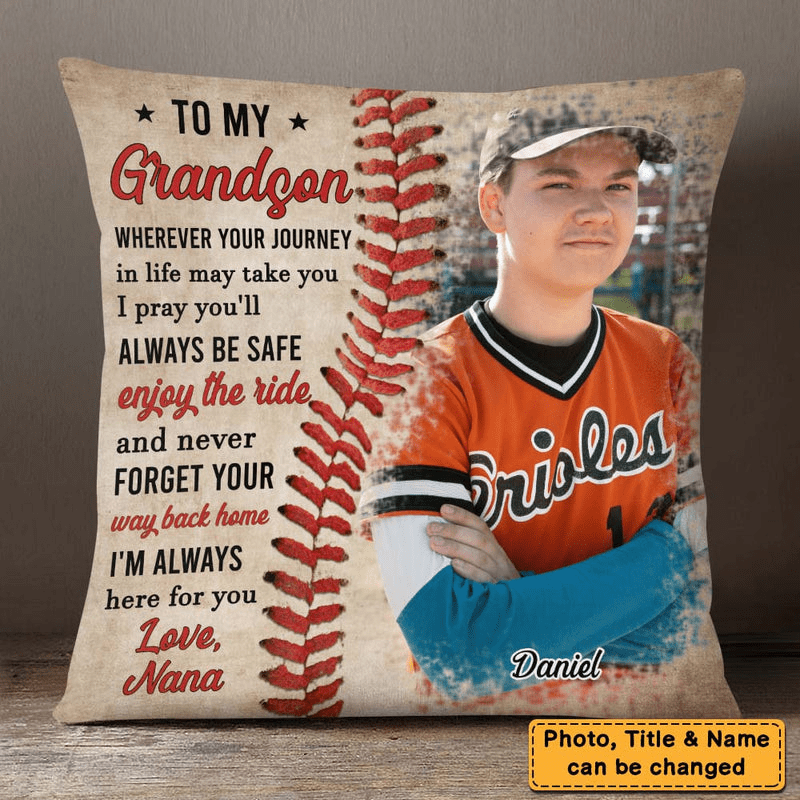 Baseball Gift For Grandson To My Grandson Pillow