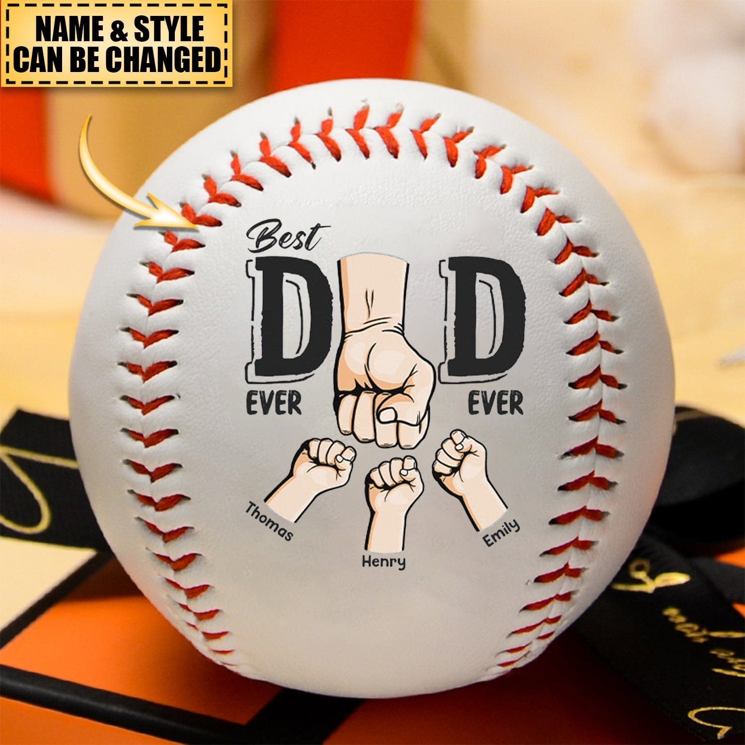 Best Dad Ever - Family Personalized Custom Baseball