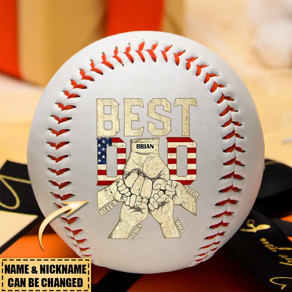 Best Dad - Personalized Baseball - Gift For Dad