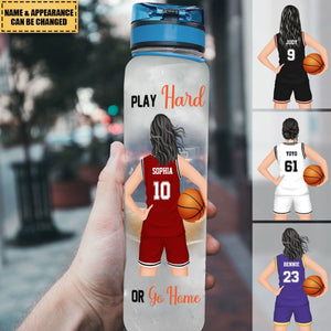 Who Loves Basketball - Personalized Water Bottle With Time Marker