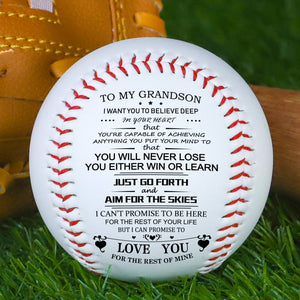 To My GrandSon - You Will Never Lose - Personalized Baseball