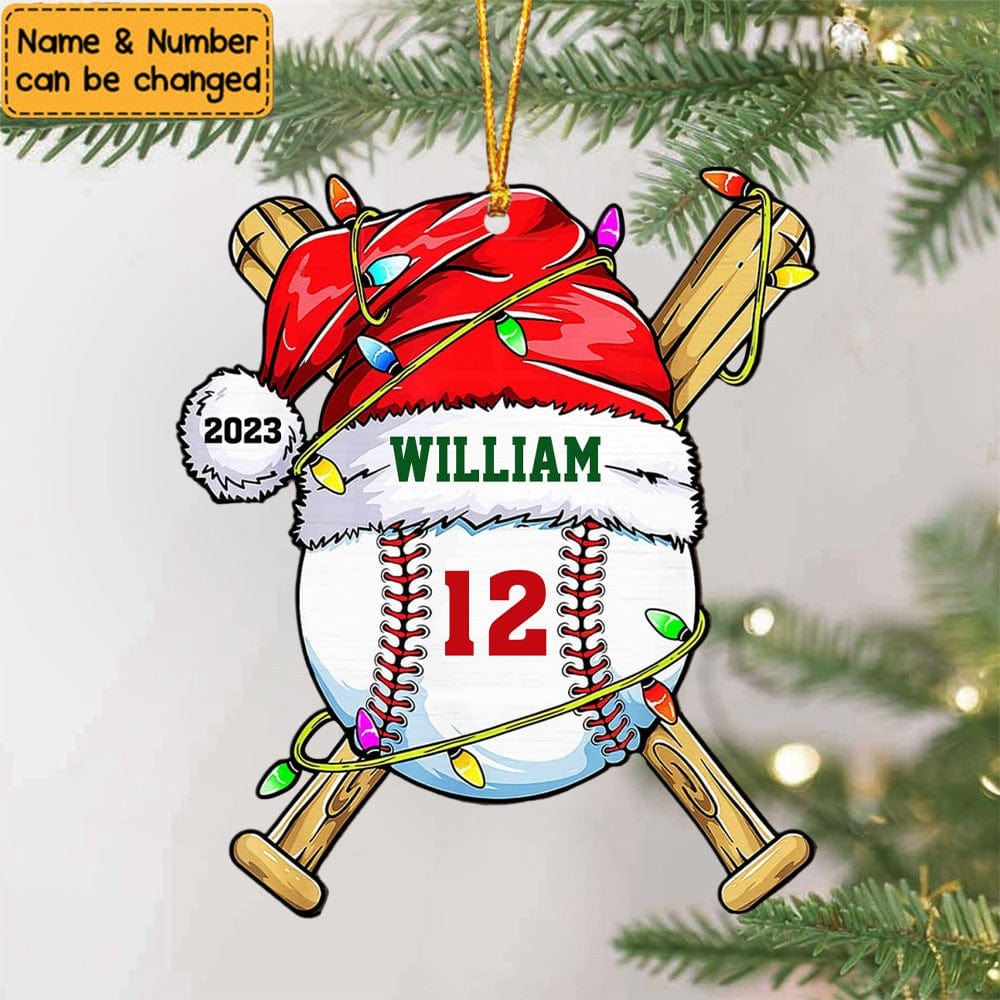 Christmas Gift For Son Grandson Baseball Personalized Ornament