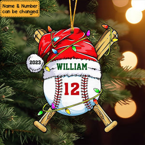 Christmas Gift For Son Grandson Baseball Personalized Ornament