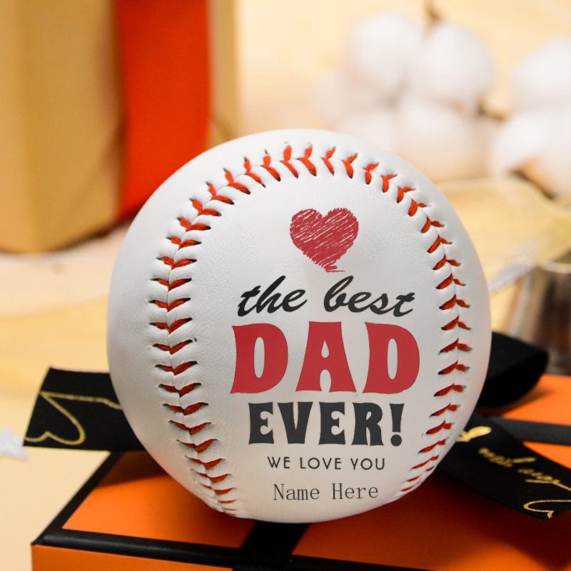 Personalized Best Dad Ever Red Heart Father`s Day