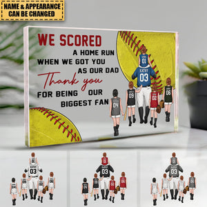 I Scored A Home Run - Personalized Rectangle Acrylic Plaque