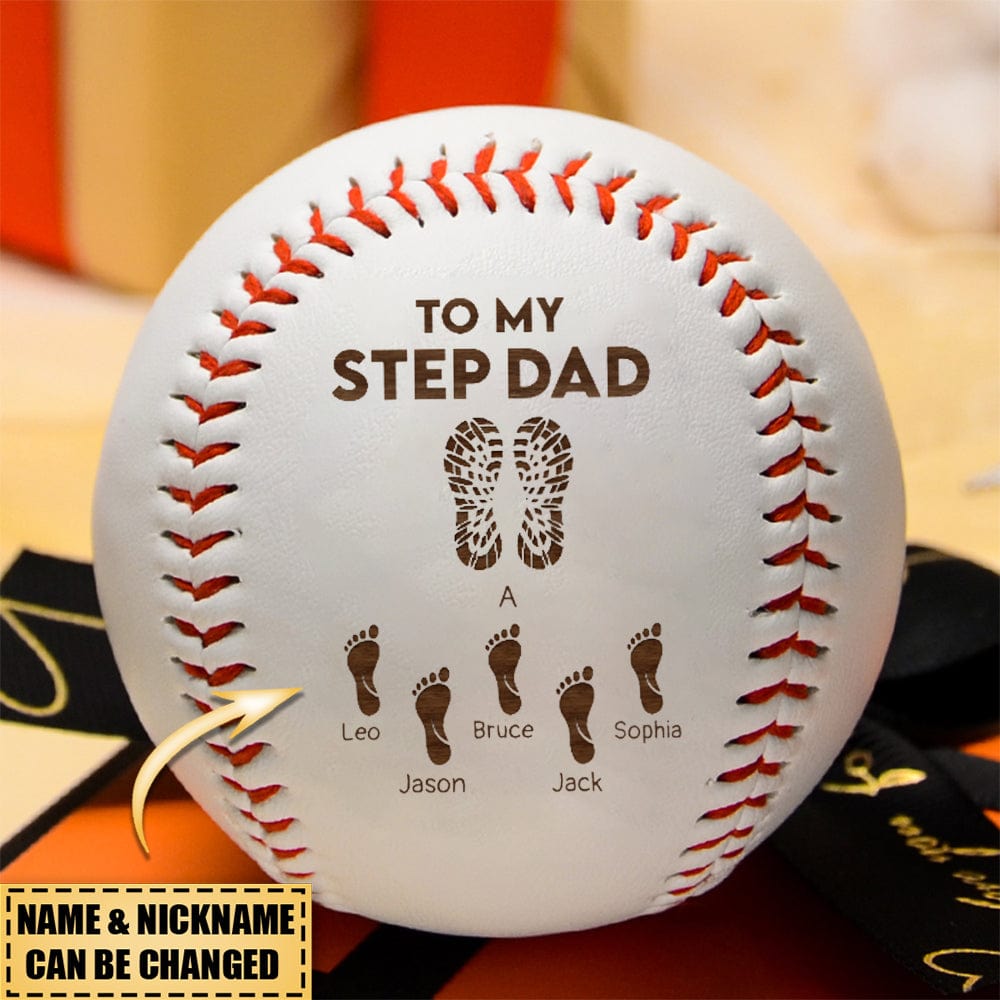 To Our Step Dad - Personalized Baseball - Gift For Dad