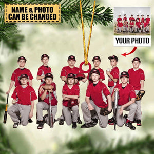 Baseball Player Team - Personalized Custom Photo Acrylic Ornament - Christmas Gift For Baseball Players, Baseball Lovers