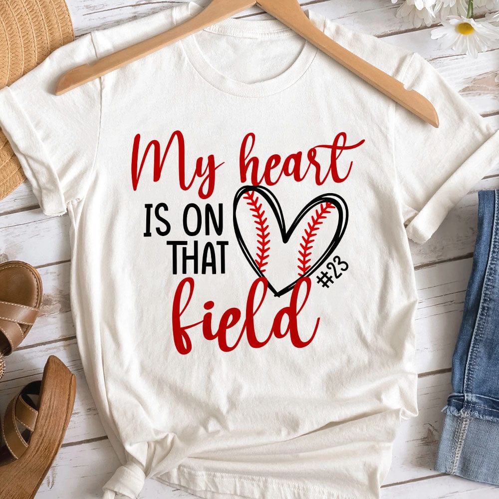 Personalized Heart Baseball T-Shirt