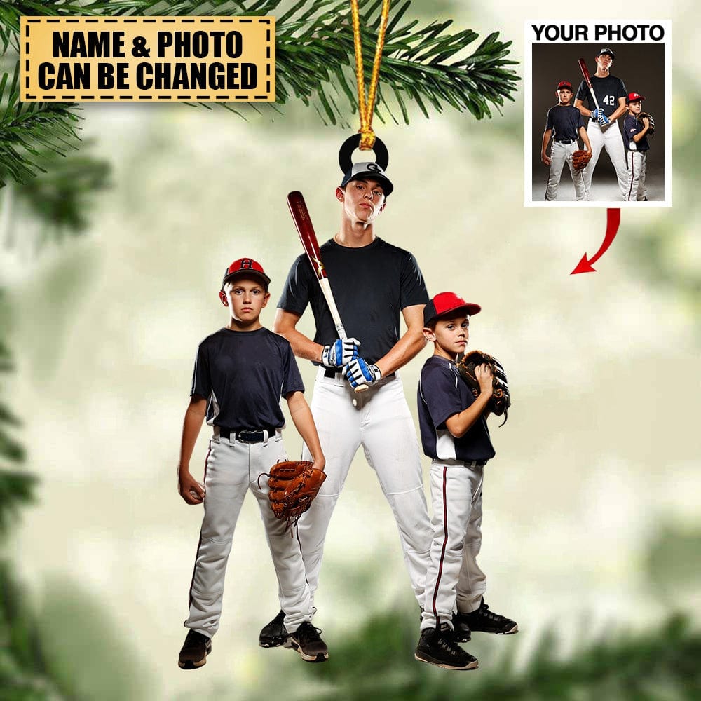 Baseball Players - Personalized Custom Photo Acrylic Ornament - Christmas Gift For Baseball Players, Baseball Lovers