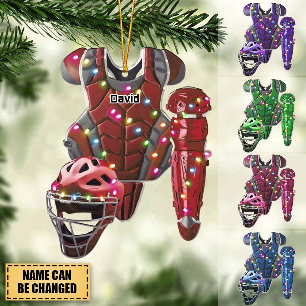 Personalized Baseball Back Catcher Ornament