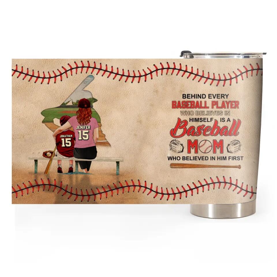 Personalized Baseball Tumbler, Vintage Style, Baseball Gifts, Baseball Poster, Baseball Room Decor With Custom Name, Number & Appearance