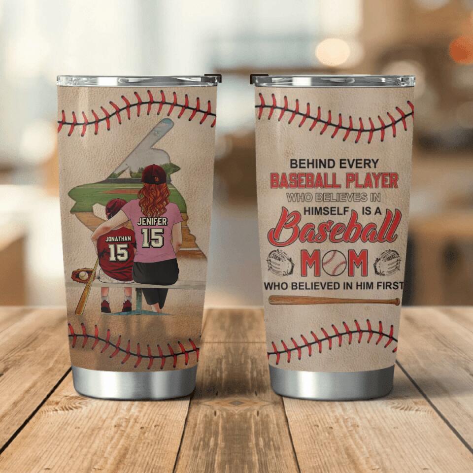 Personalized Baseball Tumbler, Vintage Style, Baseball Gifts, Baseball Poster, Baseball Room Decor With Custom Name, Number & Appearance
