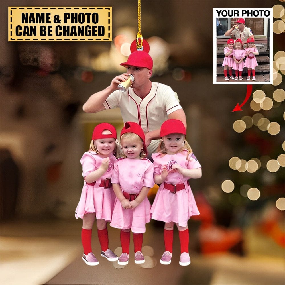 Personalized Baseball Players Acrylic Christmas Ornament - Upload Photo