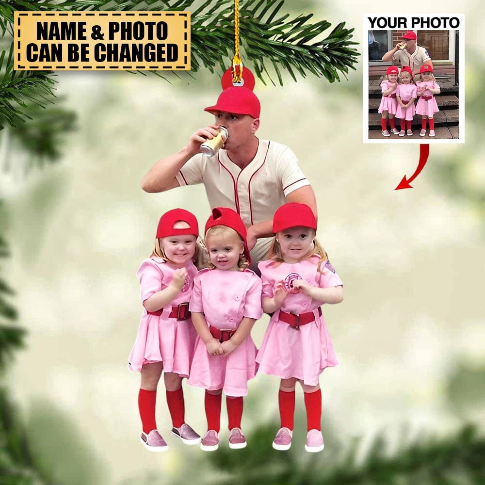 Personalized Baseball Players Acrylic Christmas Ornament - Upload Photo