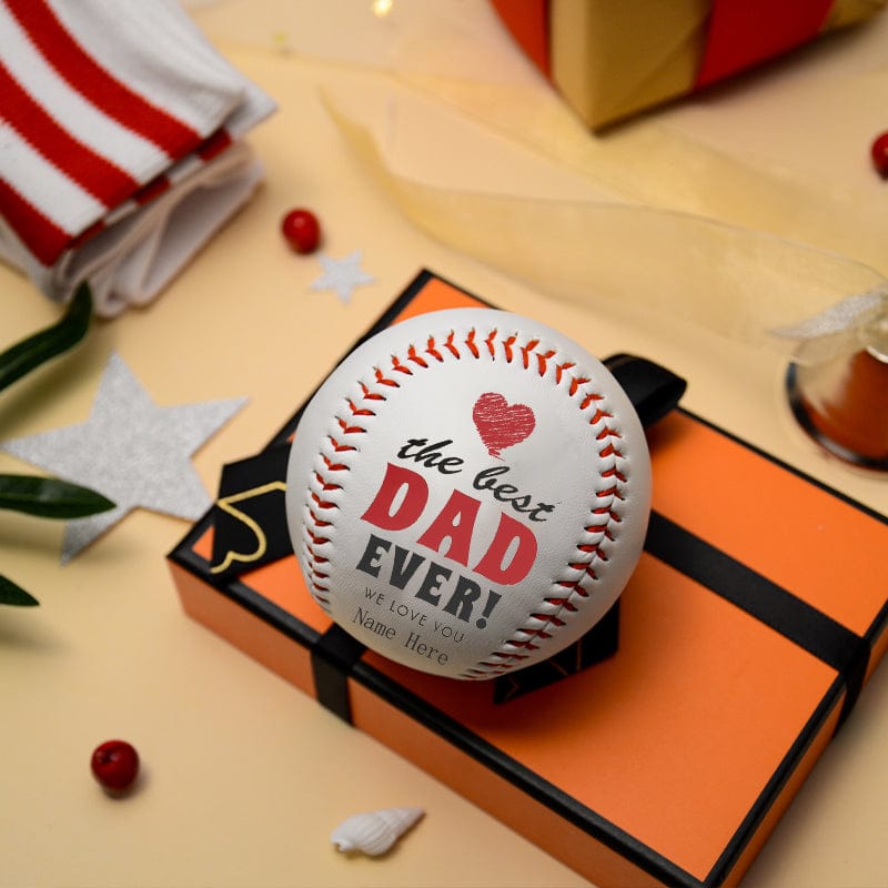 Personalized Best Dad Ever Red Heart Father`s Day