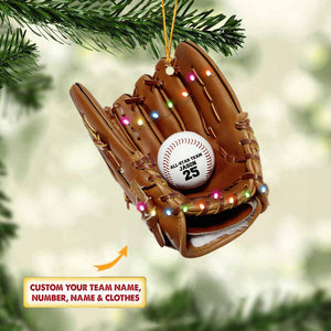 Baseball Gear Catcher's Mitt - Printed Christmas Ornament - Gift for Baseball Players