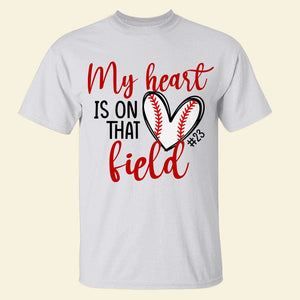 Personalized Heart Baseball T-Shirt