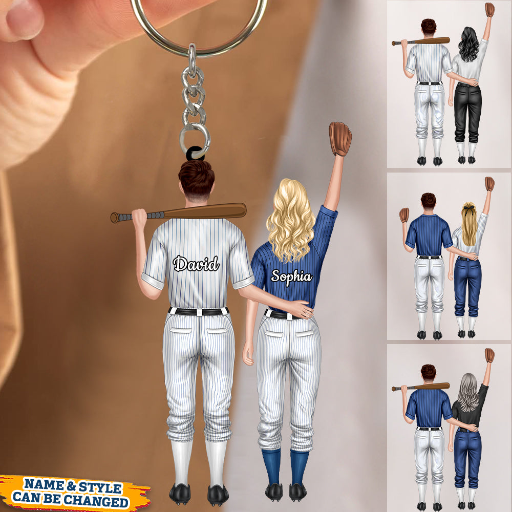 Personalized Baseball Couple Keychain Together Is My Favorite Place To Be
