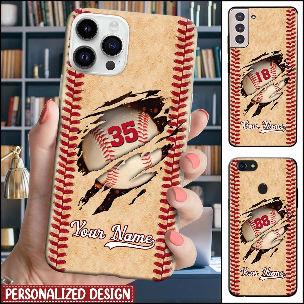 Crack Baseball, Love Baseball Personalized Phone Case