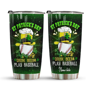 Personalized Beer Baseball St Patrick Tumbler