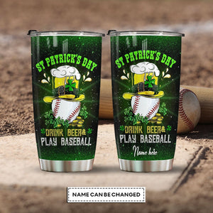 Personalized Beer Baseball St Patrick Tumbler
