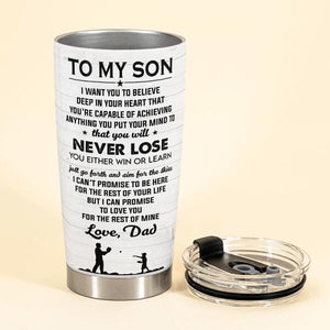 To My Son -Love Baseball Player Personalized Tumbler Cup - Gift For Son