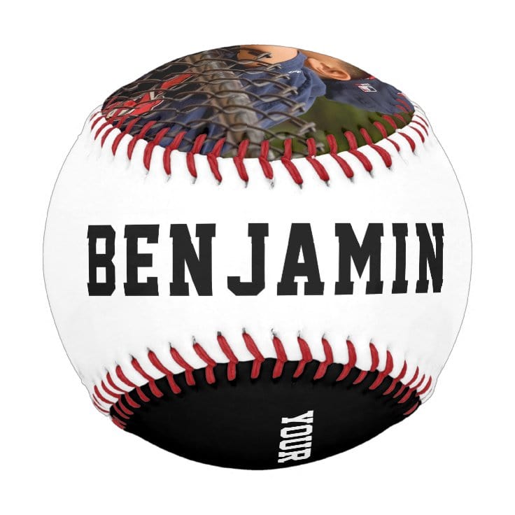 Personalized Baseball with Name Number Photo Kids